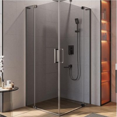 Душевой уголок Cezares Slider 90x80 SLIDER-AH-2-70/80-80/90-GRIGIO-GM профиль Оружейная сталь стекло серое
