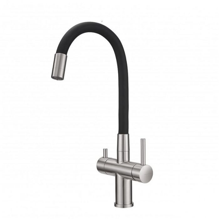 Смеситель для кухни Milacio Ultra MCU.560.SSB цвет Нержавеющая сталь Черный