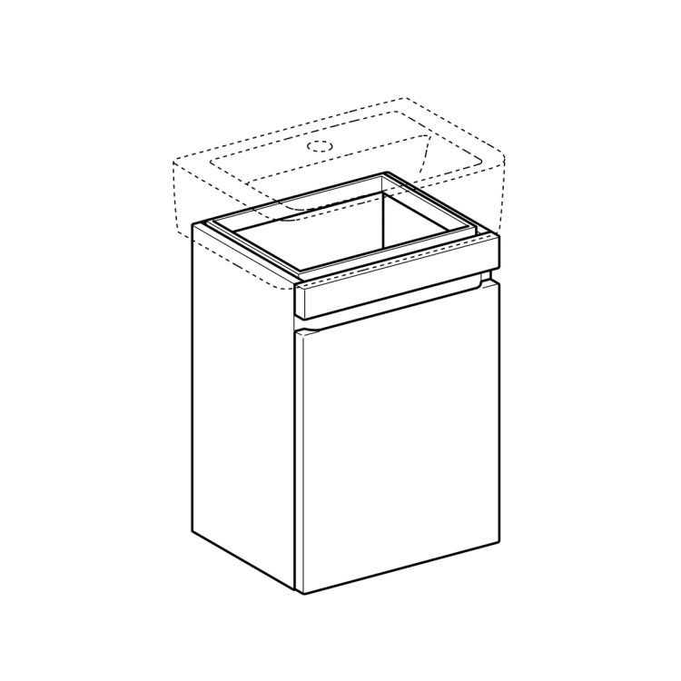 Тумба под раковину Geberit Renova Nr. 1 Plan с дверцей , 42x35, темно-серый матовый [869051000]