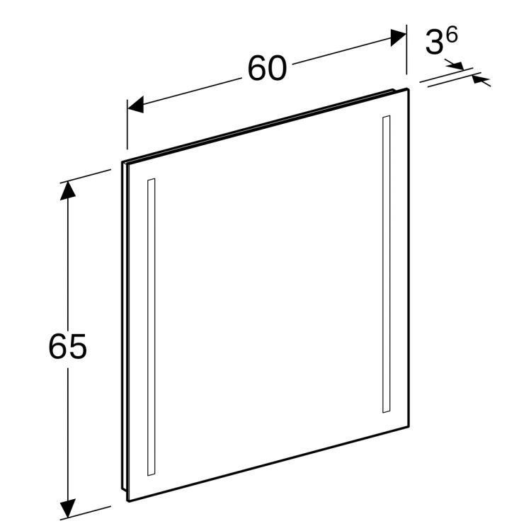 Зеркало Geberit Option с подсветкой 60x65x3.6 [500.586.00.1]