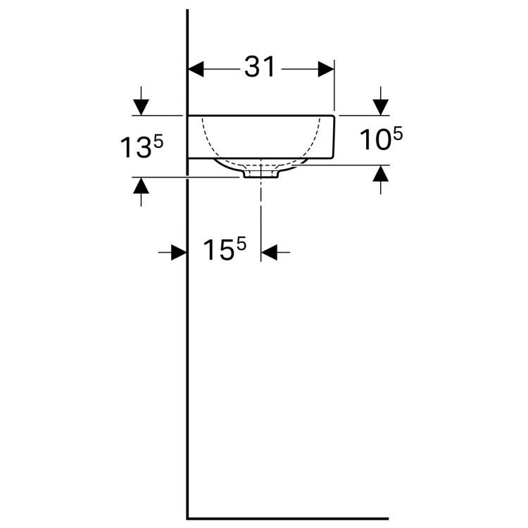Раковина Geberit iCon XS, 124053000