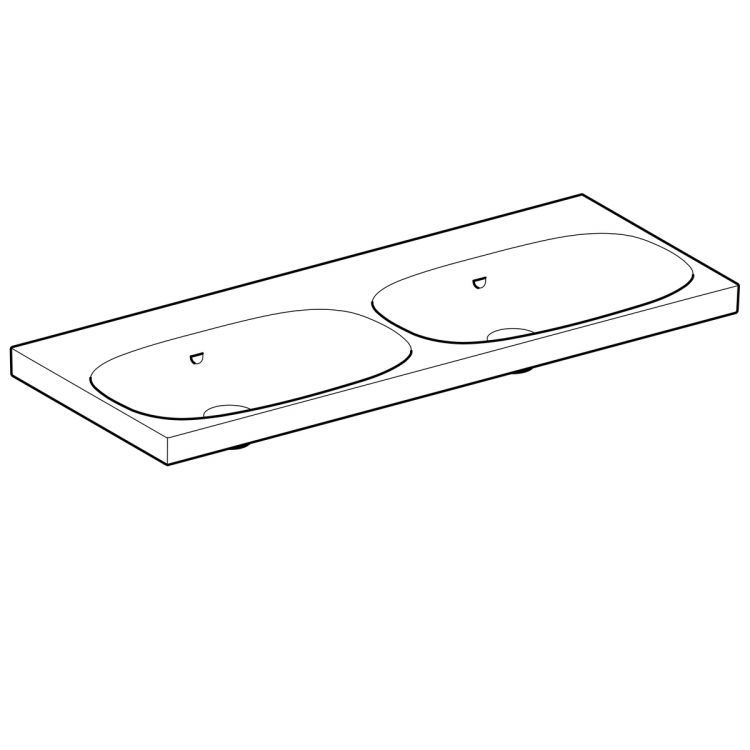 Раковина двойная Geberit Acanto, 500.628.01.2