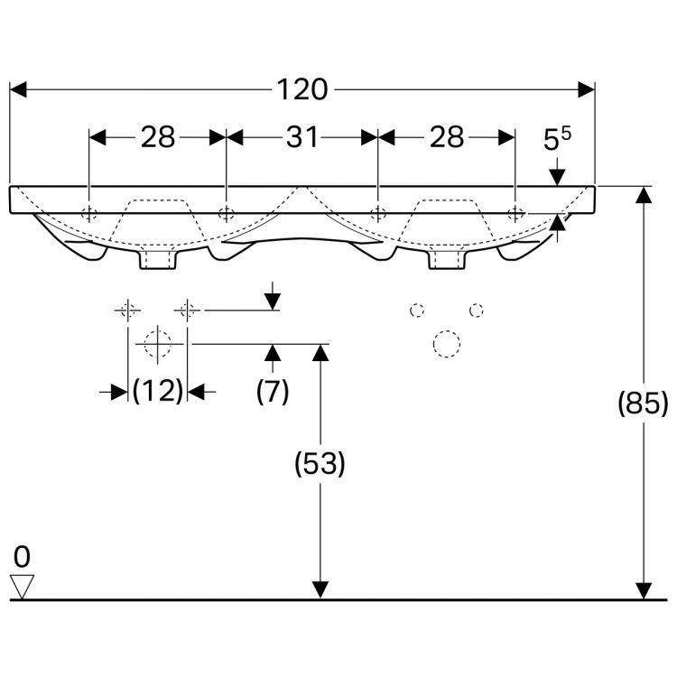 Раковина двойная Geberit Acanto, 500.628.01.2