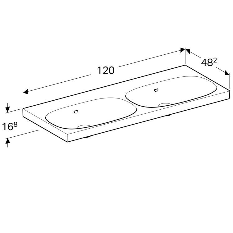 Раковина двойная Geberit Acanto, 500.628.01.2