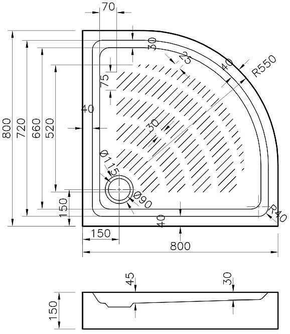 Акриловый поддон для душа Lavinia Boho Rock 80х80 37071800 цвет Белый