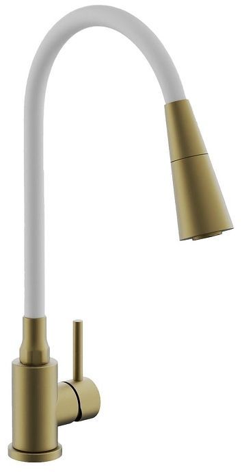 Смеситель для кухни Belz B74810-5 цвет Брашированное золото Белый