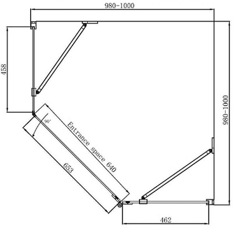 Душевой уголок Ambassador Diamond 100х100 12011112R профиль Хром стекло прозрачное Душевой уголок Ambassador Diamond 100х100 12011112R профиль Хром стекло прозрачное