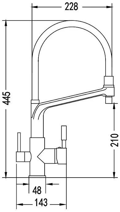 Смеситель для кухни Rose R658H цвет Черный