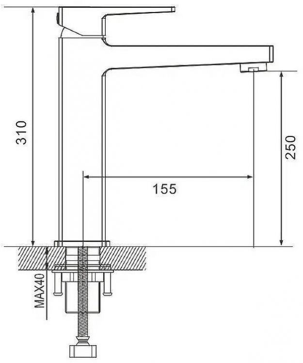 Смеситель для раковины Rose R28H R2811H Черный матовый Смеситель для раковины Rose R28H R2811H Черный матовый