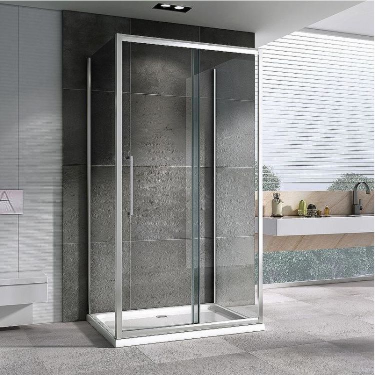 Душевой уголок Abber Schwarzer Diamant 120x75 AG30120H-S75-S75 профиль Хром стекло прозрачное