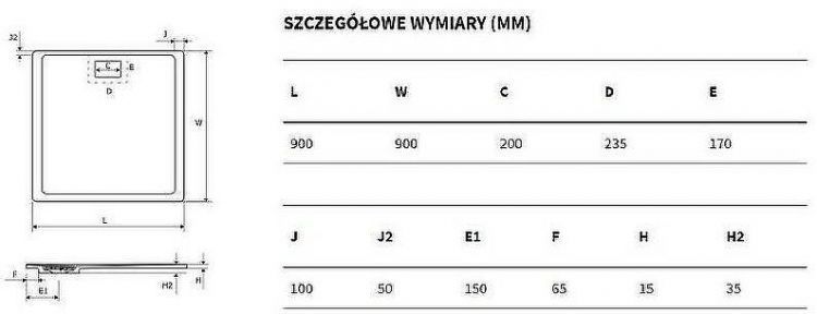 Душевой поддон из искусственного камня Excellent Lavano 90x90 BREX.1102.090.090.BLN Черный