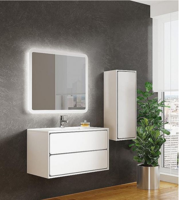 Тумба с раковиной SanVit Бруно-2 120 kbruno2120w подвесная Белая глянцевая
