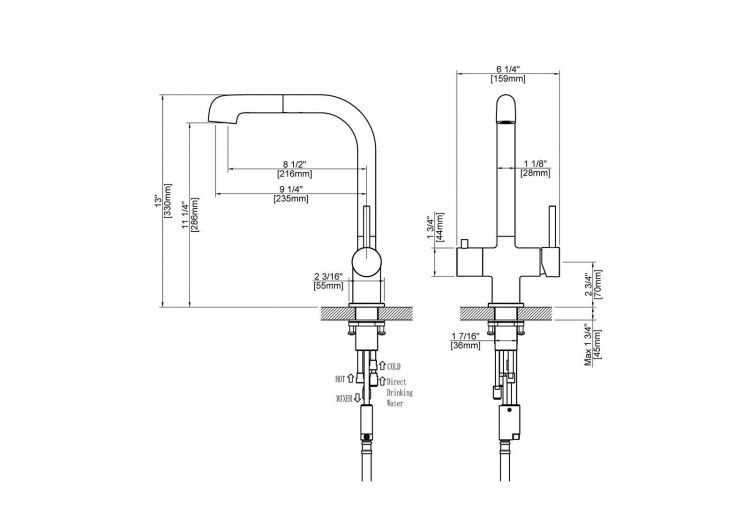 Смеситель для кухни с подключением фильтра и выдвижной лейкой Timo Saona 2346/02FL антик