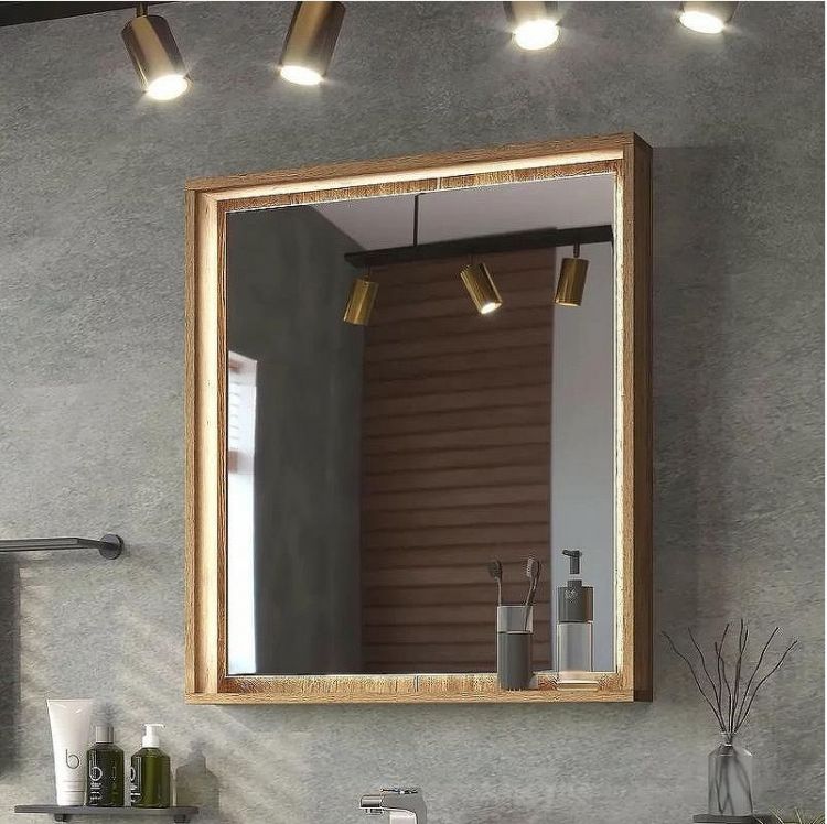 Зеркало Brevita Dallas 70 DAL-02070-074 с подсветкой Дуб Галифакс олово с сенсорным выключателем Зеркало Brevita Dallas 70 DAL-02070-074 с подсветкой Дуб Галифакс олово с сенсорным выключателем