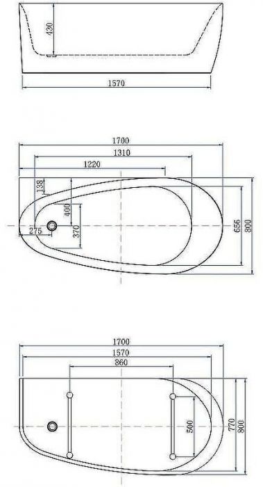 Акриловая ванна Allen Brau Priority 2 170x80 2.31002.21 без гидромассажа