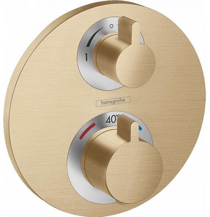 Смеситель для душа Hansgrohe Ecostat S 15758140 с термостатом Шлифованная бронза
