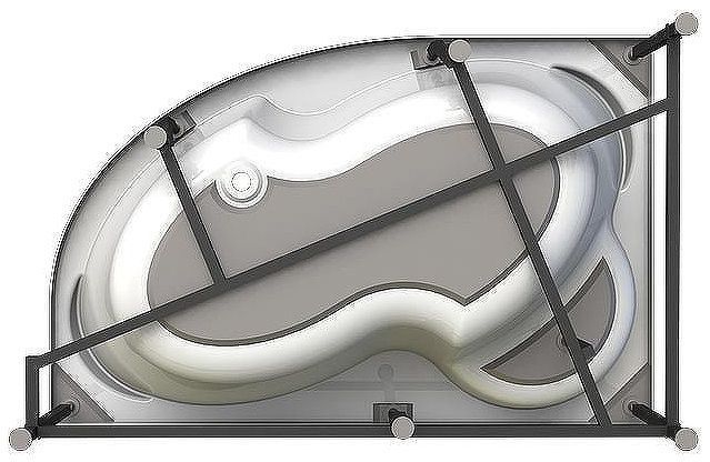 Акриловая ванна Radomir Vannesa Ирма 149х96 R 2-77-2-2-0-216 с гидромассажем Актив Хром