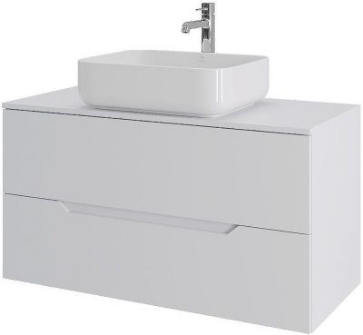 Тумба с раковиной Orange Line 100 Li-100TuwMDF+B05-500W подвесная Белая матовая