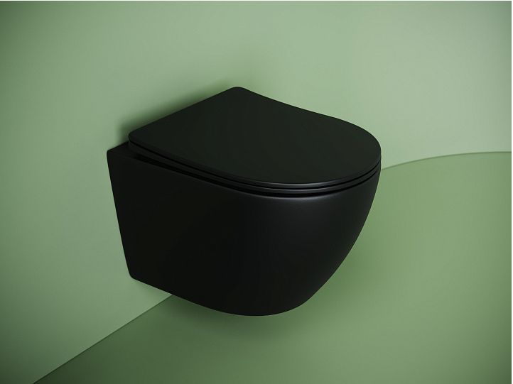 Подвесной унитаз CERAMICANOVA Uno смыв Торнадо 490x360x360 черный матовый Подвесной унитаз CERAMICANOVA Uno смыв Торнадо 490x360x360 черный матовый