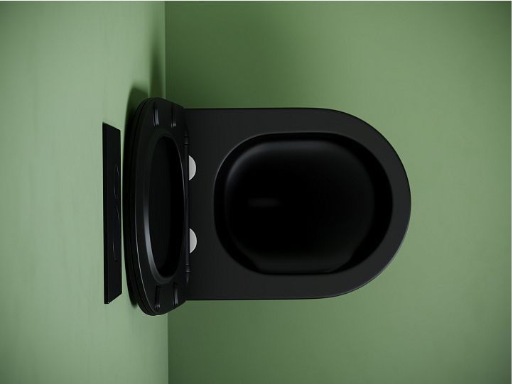 Подвесной унитаз CERAMICANOVA Uno смыв Торнадо 490x360x360 черный матовый Подвесной унитаз CERAMICANOVA Uno смыв Торнадо 490x360x360 черный матовый