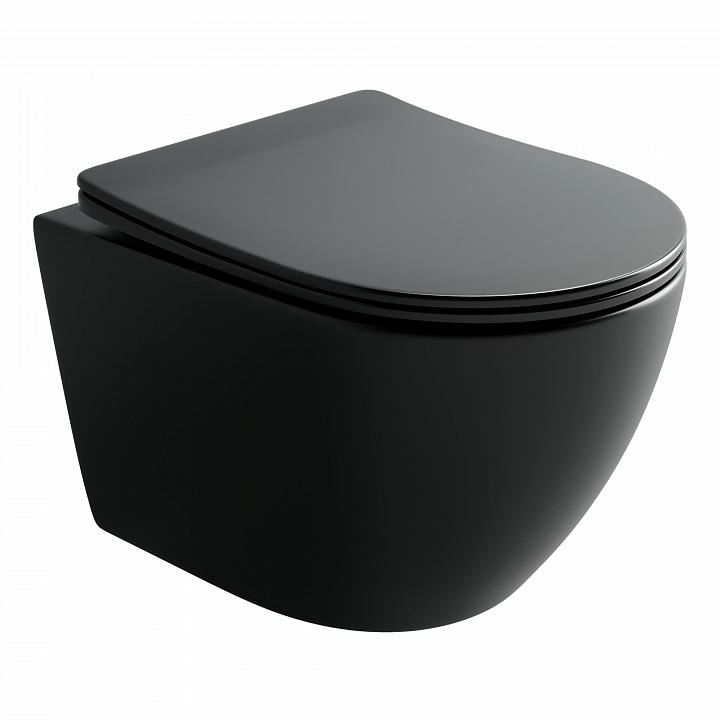Подвесной унитаз CERAMICANOVA Uno смыв Торнадо 490x360x360 черный матовый Подвесной унитаз CERAMICANOVA Uno смыв Торнадо 490x360x360 черный матовый