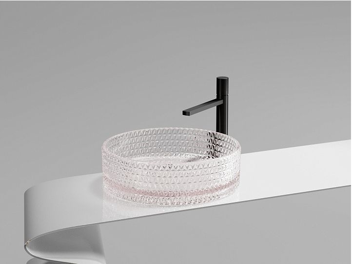 Умывальник CERAMICANOVA Cristal чаша накладная круглая 360 мм (цвет розовый) CN6061 Умывальник CERAMICANOVA Cristal чаша накладная круглая 360 мм (цвет розовый) CN6061