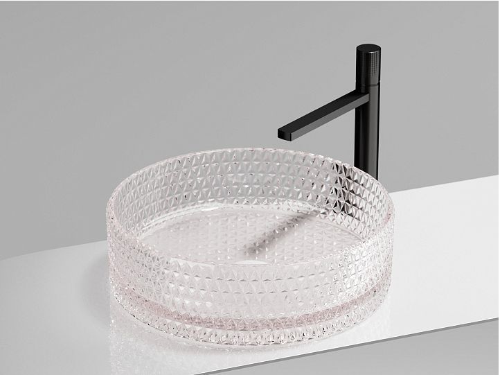 Умывальник CERAMICANOVA Cristal чаша накладная круглая 360 мм (цвет розовый) CN6061 Умывальник CERAMICANOVA Cristal чаша накладная круглая 360 мм (цвет розовый) CN6061