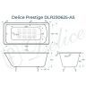 Чугунная ванна Delice Prestige 170х75 DLR230625-AS без отверстий под ручки с антискользящим покрытием