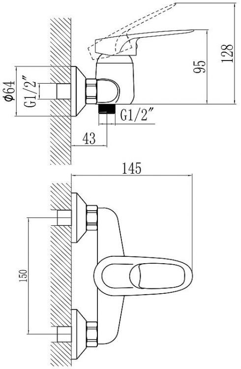 Смеситель для душа Savol S-T3004 цвет Хром
