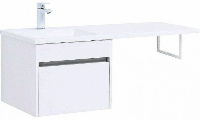 Тумба с раковиной Aquanet Токио 110 L 239208 подвесная Белая