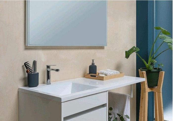 Тумба с раковиной Aquanet Токио 110 L 239208 подвесная Белая