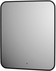 Зеркало Defesto Aura 60х70 DF 2976R с подсветкой 23W-3000K/ИК - выключатель/Теплый белый свет/Черная рама