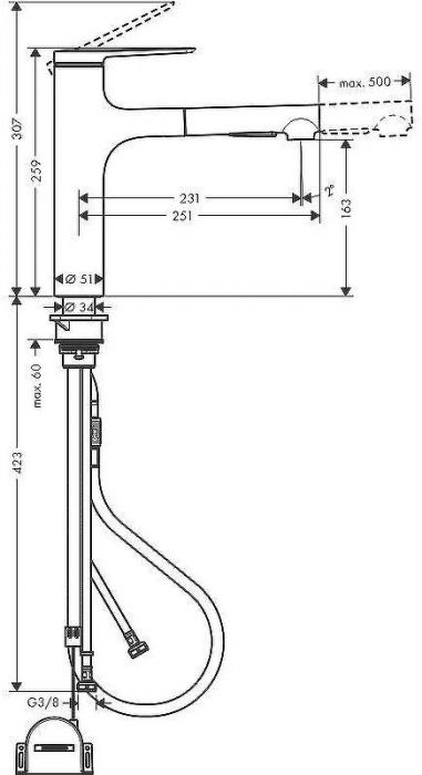 Смеситель для кухни Hansgrohe Zesis M33 74804000 Хром