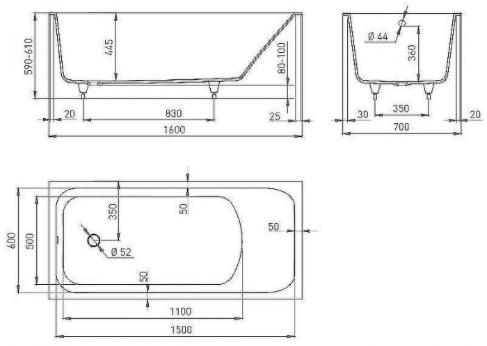 Ванна из искусственного камня Salini Orlanda 160х70 102025M Белая матовая