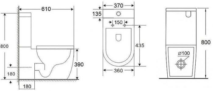 Унитаз компакт Bond F01-00 Белый с бачком и сиденьем Микролифт