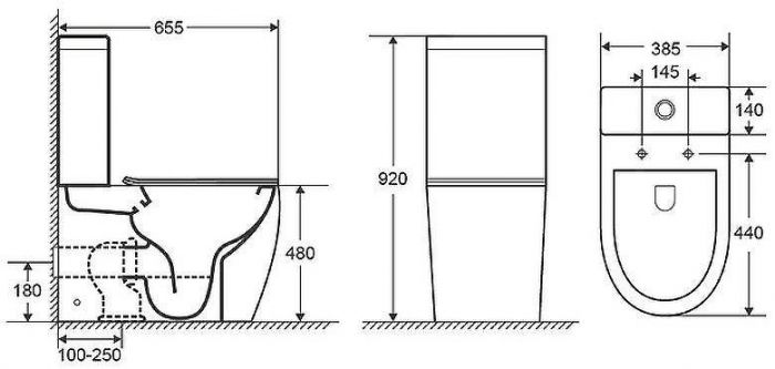 Унитаз компакт Azario Mirada AZ-1289A с бачком и сиденьем Микролифт