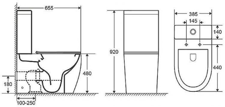 Унитаз компакт Azario Mirada AZ-1289A с бачком и сиденьем Микролифт