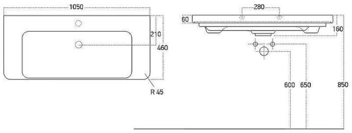 Тумба с раковиной Brevita Victory 105 УТ000016000 подвесная Зеленая матовая