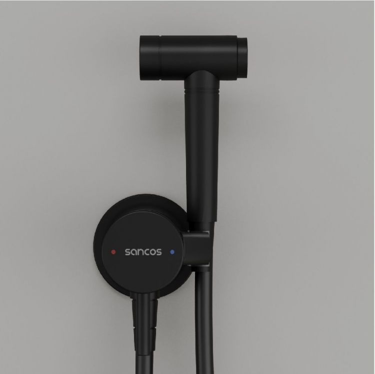 Гигиенический душ SANCOS Atom со смесителем, цвет черный матовый, SC2001MB Гигиенический душ SANCOS Atom со смесителем, цвет черный матовый, SC2001MB
