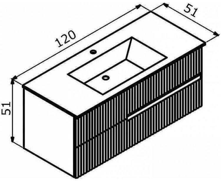 Тумба с раковиной Orka Moonlight 120 5001507 подвесная Голубая матовая