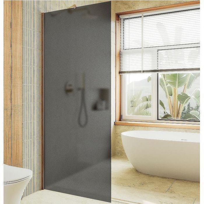 Душевая перегородка Maybah Glass MGD-682-3ш 1090x1950 в широком профиле Золото стекло графитовое матовое