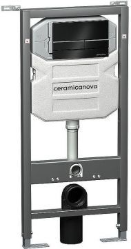 Инсталляция Ceramicanova Envision CN1002B для унитаза с Черной матовой клавишей смыва