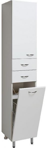 Шкаф пенал Runo Эконом 40 L 00000000132 с бельевой корзиной Белый