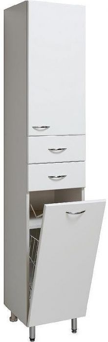 Шкаф пенал Runo Эконом 35 R 00000000130 с бельевой корзиной Белый