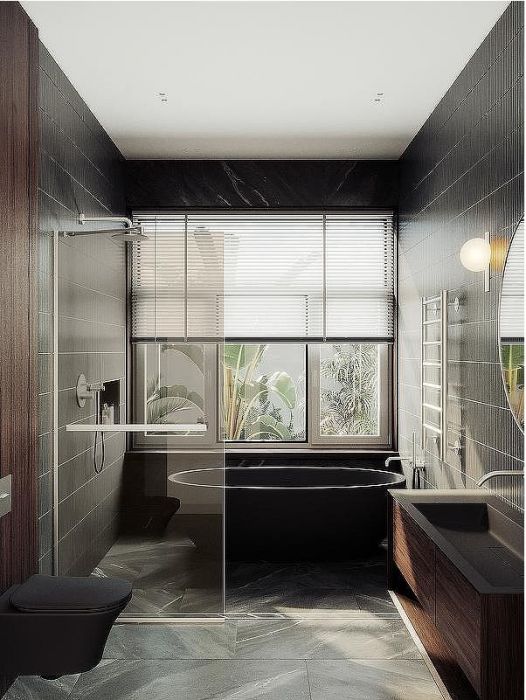 Душевая перегородка Maybah Glass MGD-733-5у 890x1950 в узком профиле Хром матовый стекло бронзовое