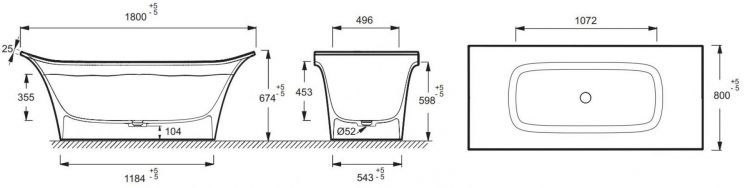 Ванна из искусственного камня 180х90 Jacob Delafon Grands Boulevards E6D158-0 Ванна из искусственного камня 180х90 Jacob Delafon Grands Boulevards E6D158-0