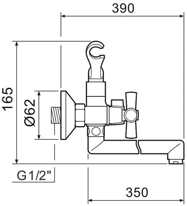 Смеситель для ванны Ростовская Мануфактура Сантехники SL138-140P универсальный Хром