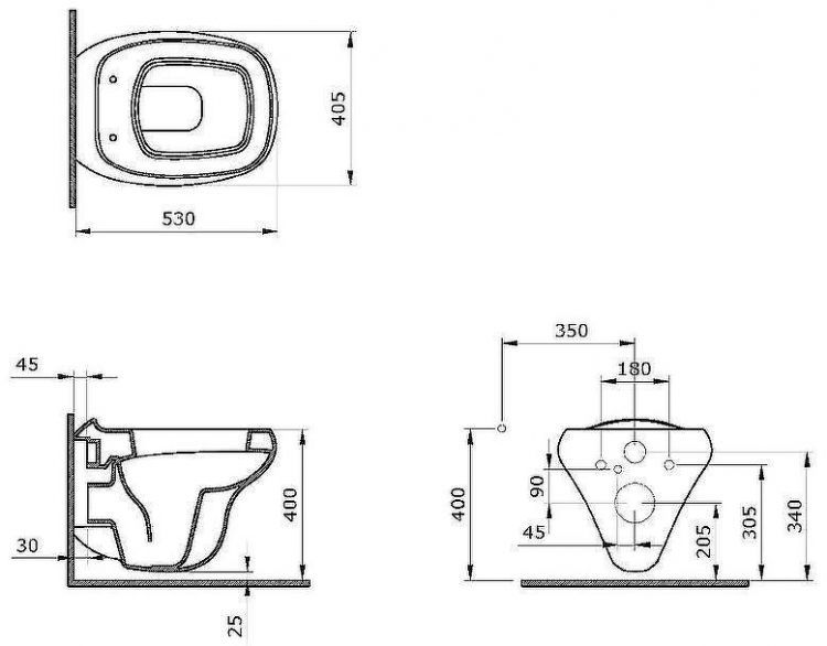 Унитаз Ambassador Diamond 123T20001R-122T20001 подвесной Белый глянцевый с сиденьем Микролифт