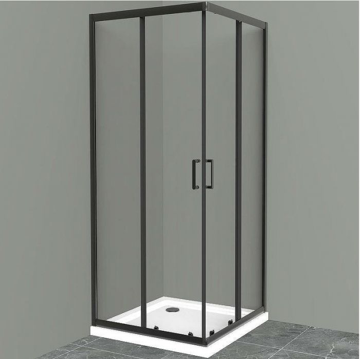 Душевой уголок BelBagno Uno 90х90 UNO-195-A-2-90-C-NERO профиль Черный матовый стекло прозрачное