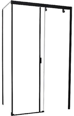 Душевой уголок Ceruttispa Marbella 120B 120x80 R 7910 профиль Черный стекло прозрачное